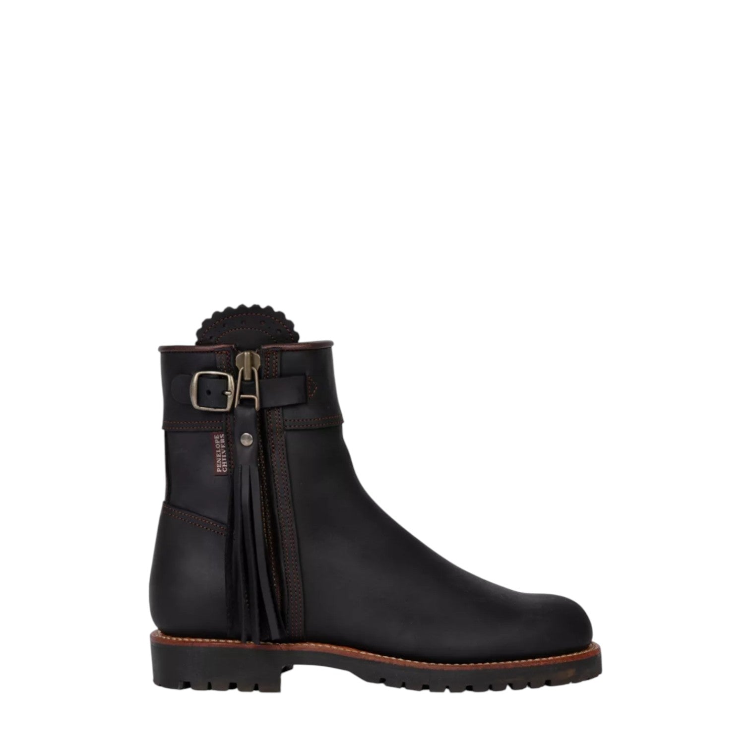 Penelope Chilvers Cropped Inclement Tassel Black Leather 