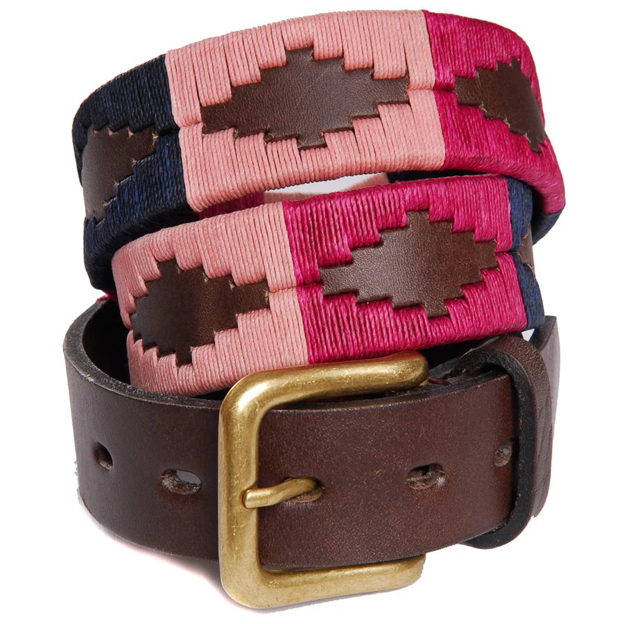 Pioneros Polo Belt - 155 Berry/Navy/Pink