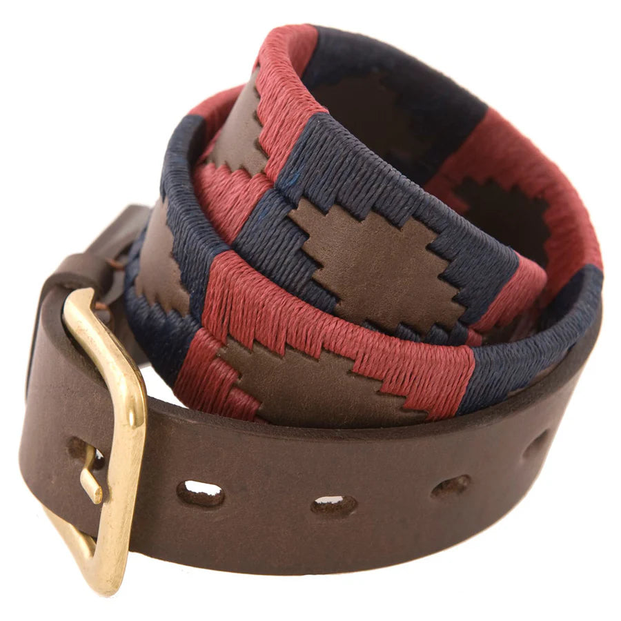 Pioneros Polo Belt - 176 Burgundy/Navy