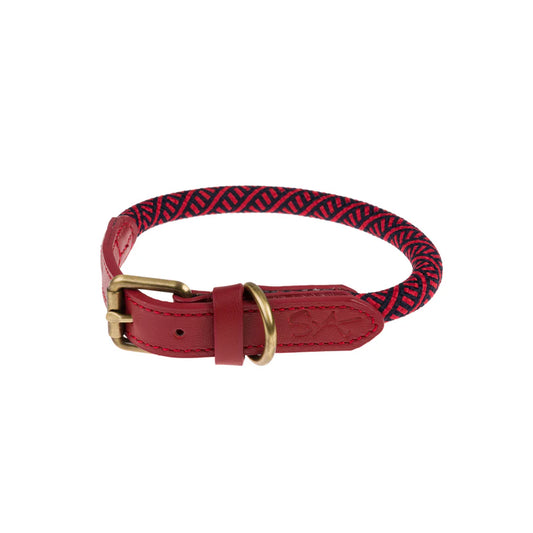 Sophie Allport Rope Dog Collar Red