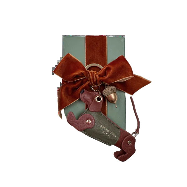 Barkworth Reeve Sausage Dog Key Ring Conker & Khaki