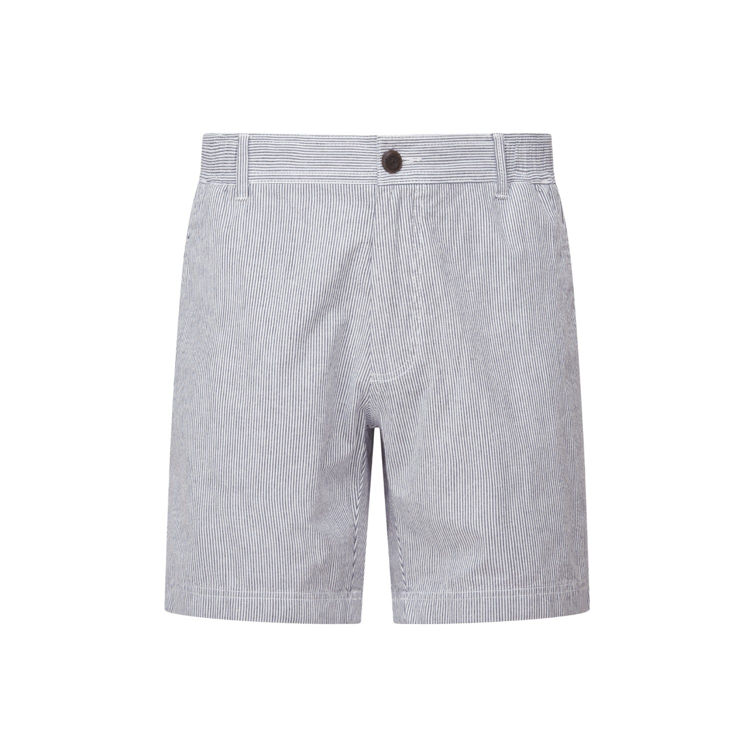 Gray striped shorts on a white background