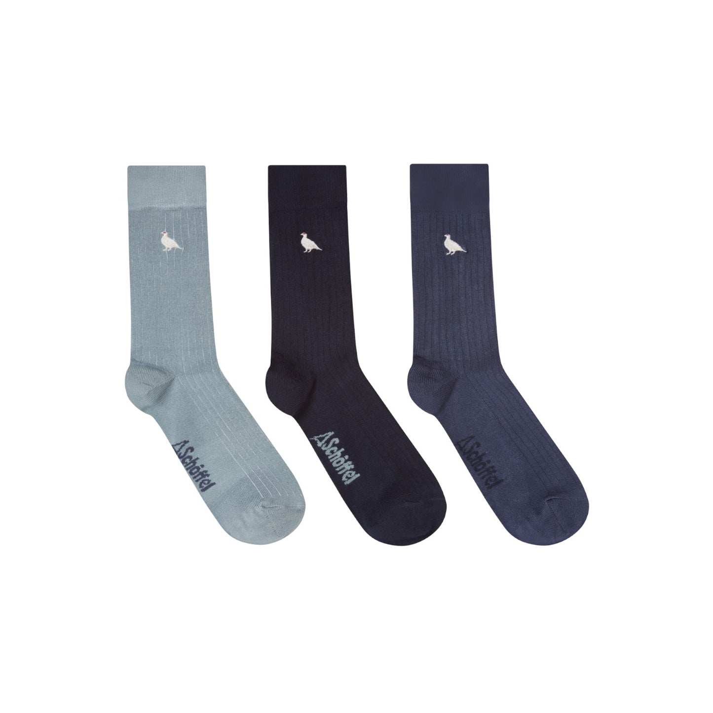 Schoffel Bamboo Sock (Box Of 3) Blue Ptarmigan Mix