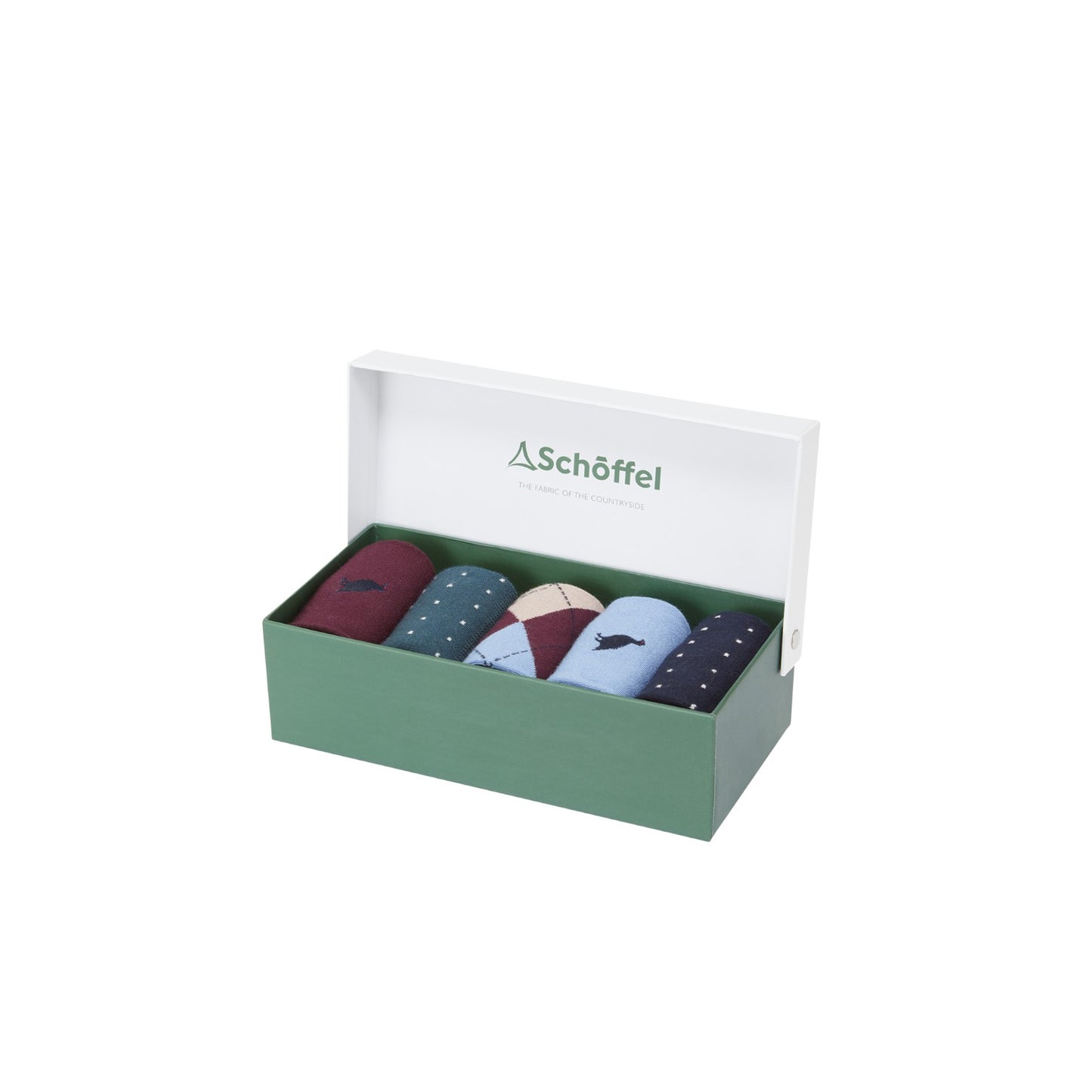Schoffel Men's Bamboo Sock (Box Of 5) Argyle Pattern Mix