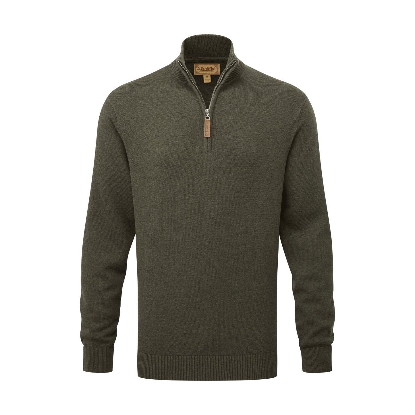 Schoffel Calton Cotton Cashmere 1/4  Zip Jumper Loden Green
