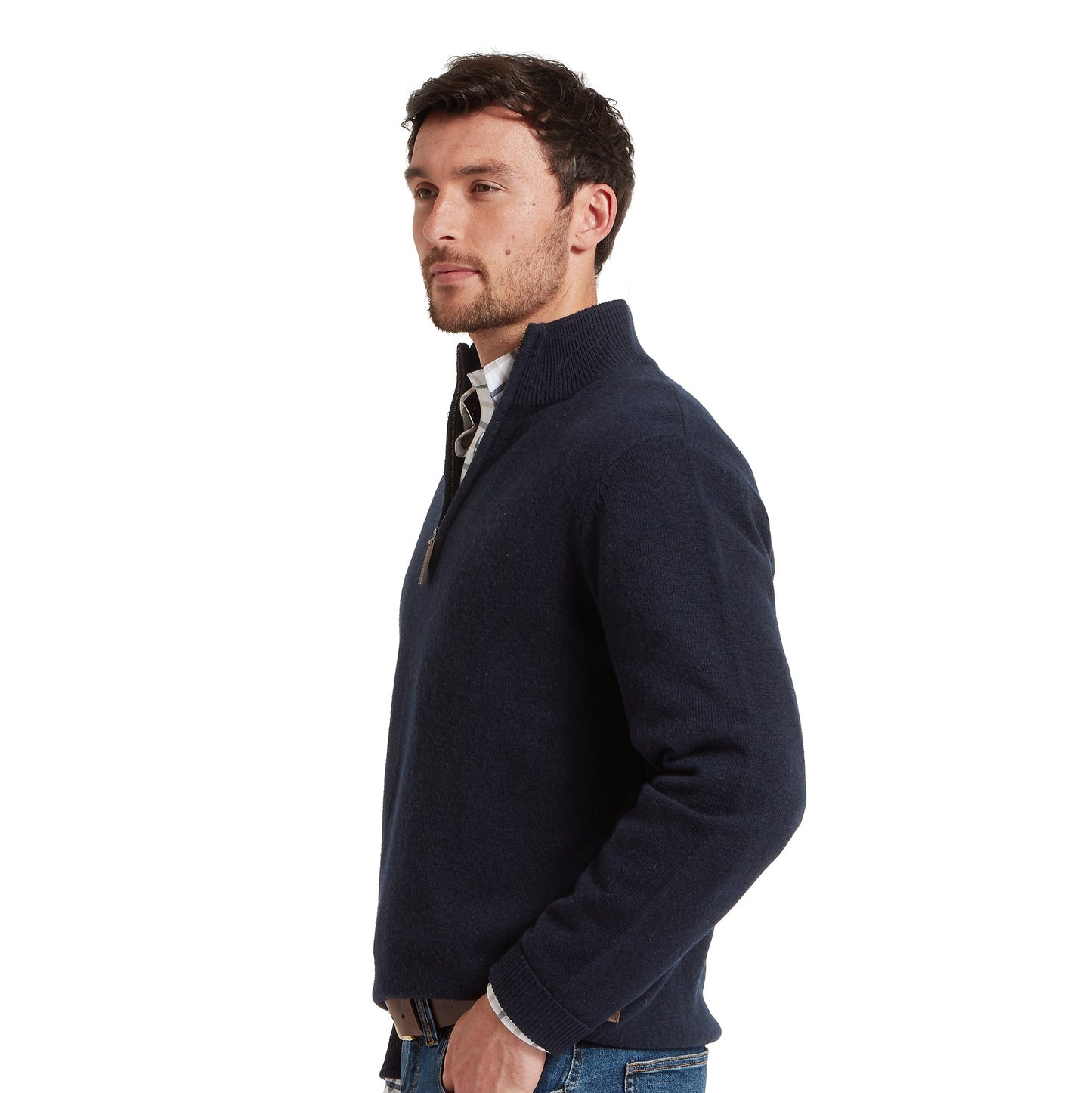 Schoffel Calton Cotton Cashmere 1/4 Zip Jumper Navy