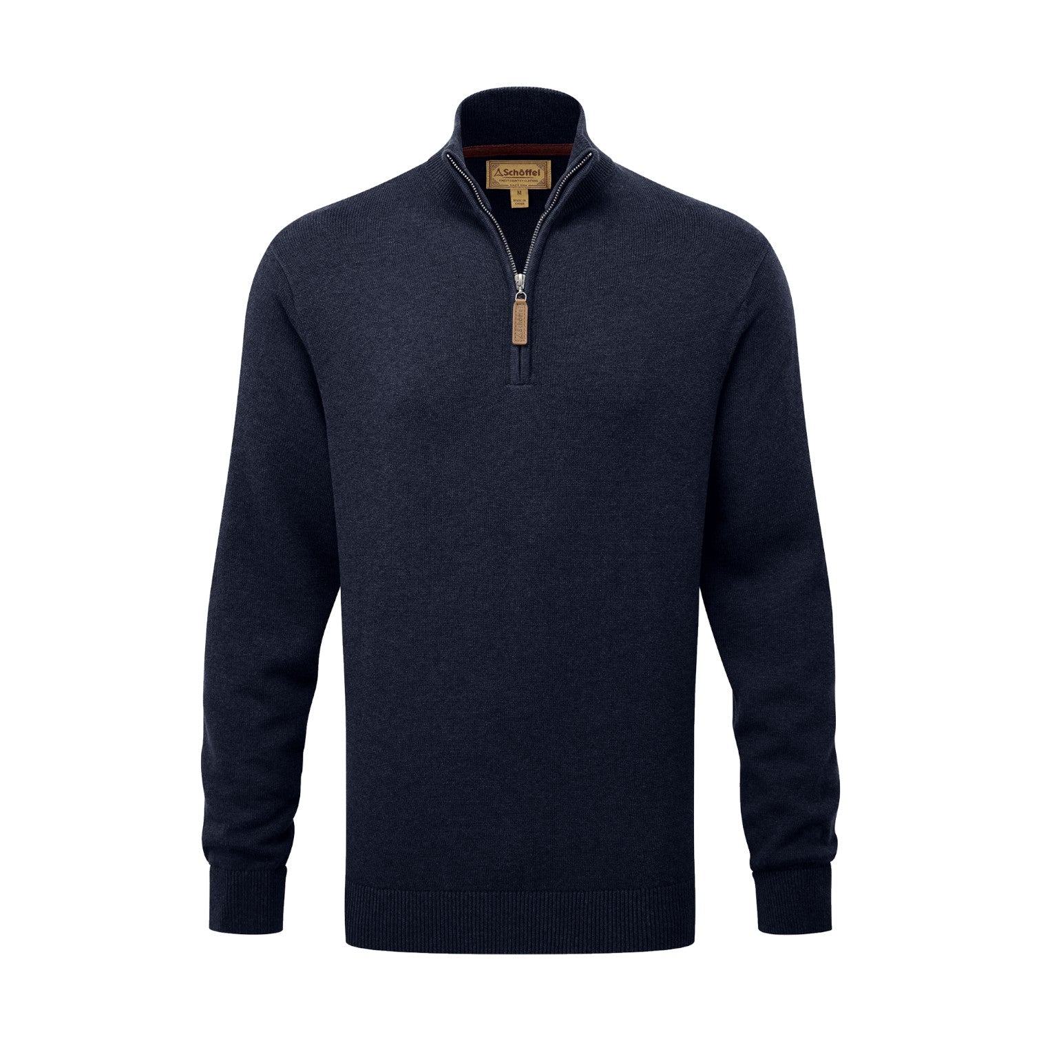Schoffel Calton Cotton Cashmere 1/4 Zip Jumper - Navy
