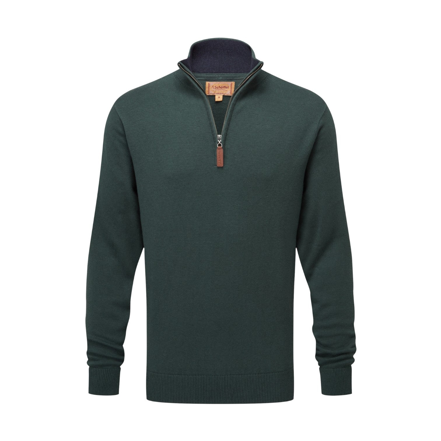 Schoffel Calton Cotton Cashmere 1/4 Zip Jumper Botanical Green