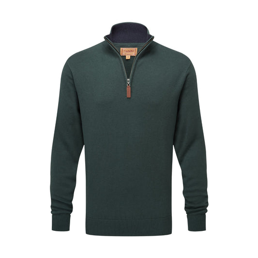 Schoffel Calton Cotton Cashmere 1/4 Zip Jumper Botanical Green