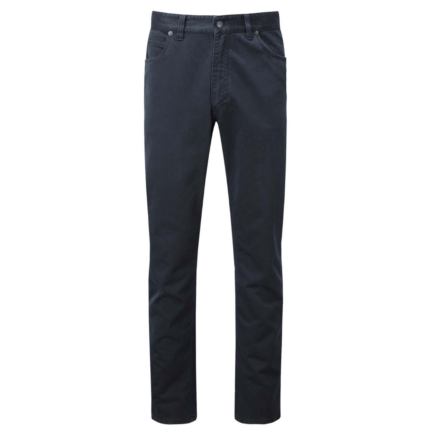 Dark blue jeans on a white background