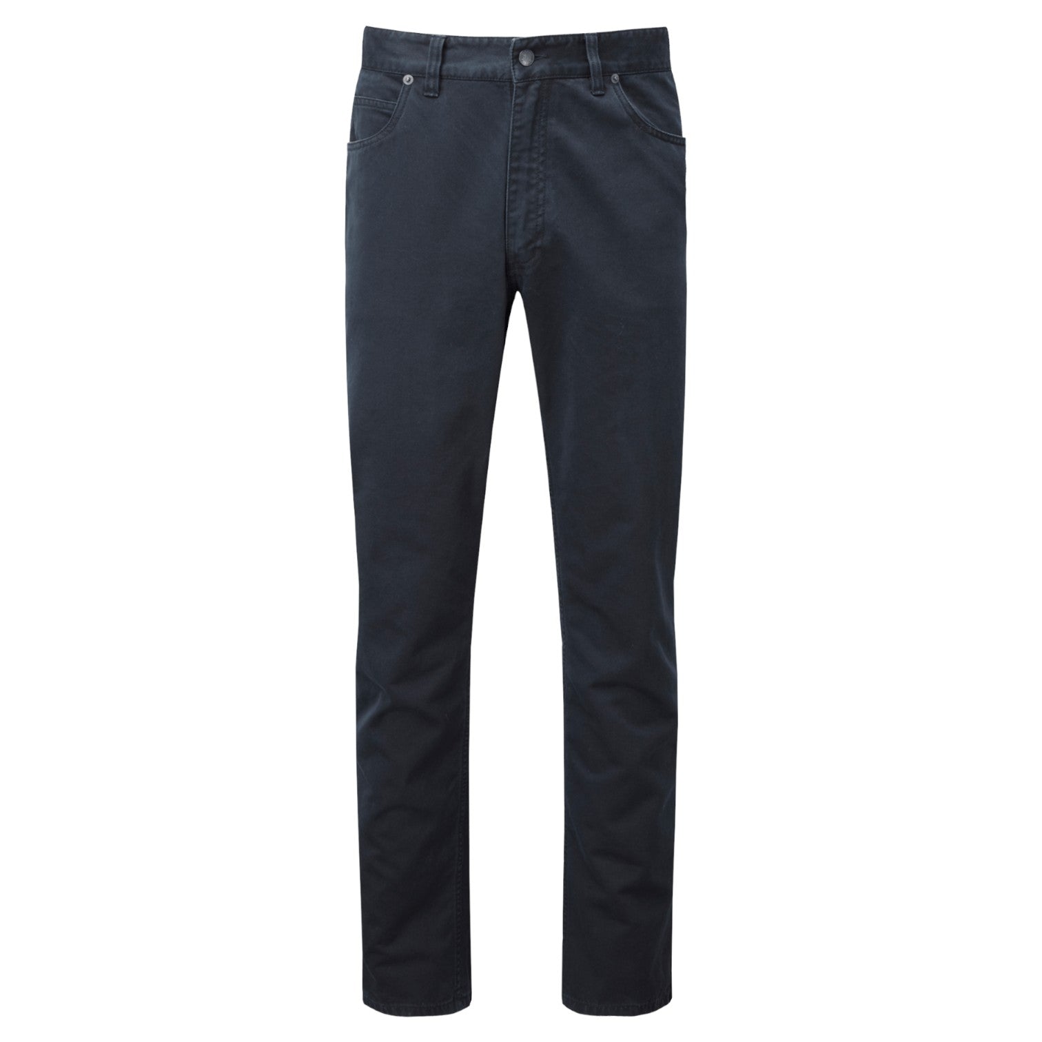 Dark blue jeans on a white background