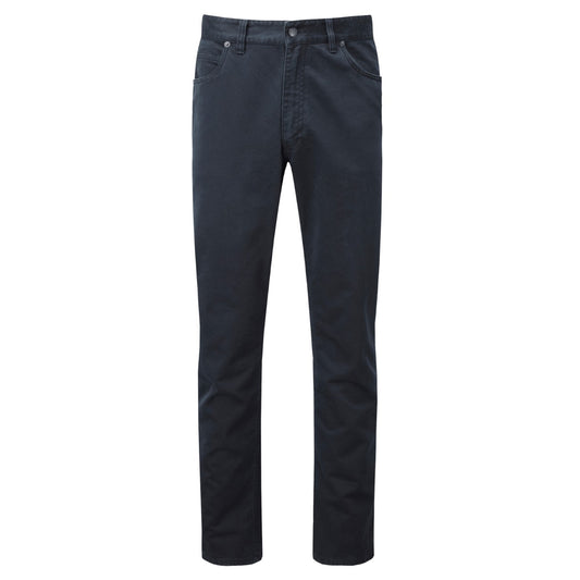 Dark blue jeans on a white background
