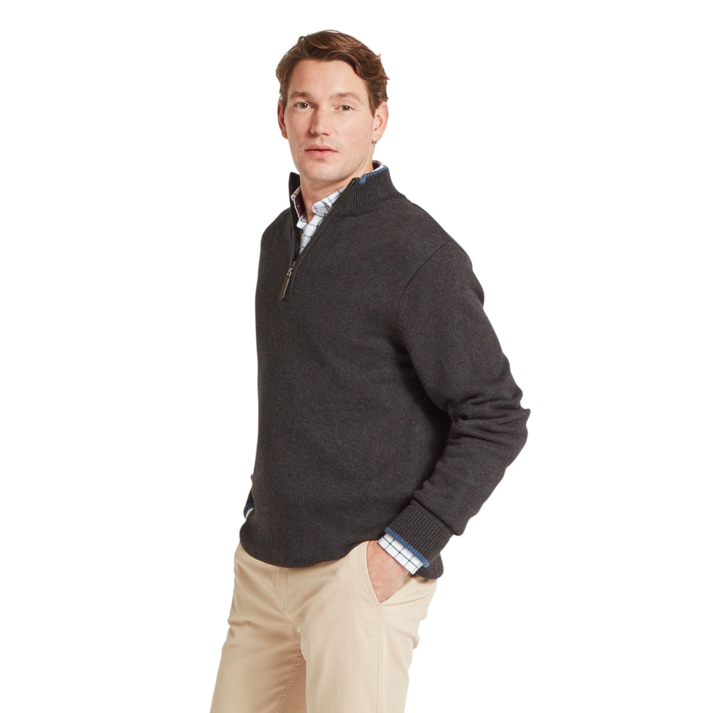 Schoffel Castlebay 1/4 Zip Jumper Charcoal