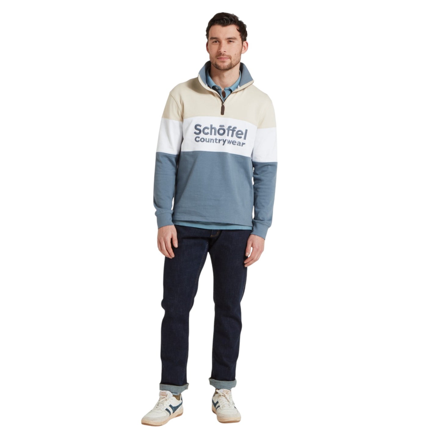 Schoffel Exeter Heritage 1/4 Zip Stone