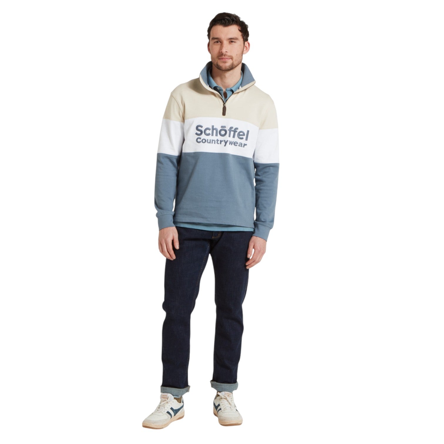Schoffel Exeter Heritage 1/4 Zip Stone