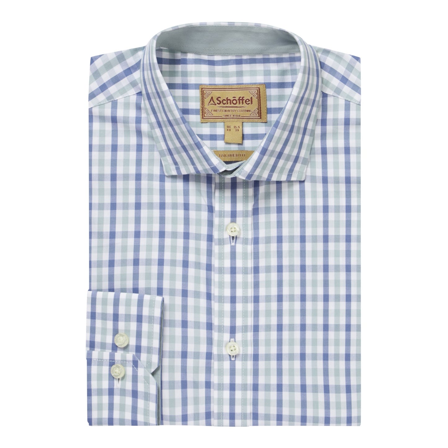 Schoffel Hebden Tailored Shirt Mist Blue/Vintage Indigo Check