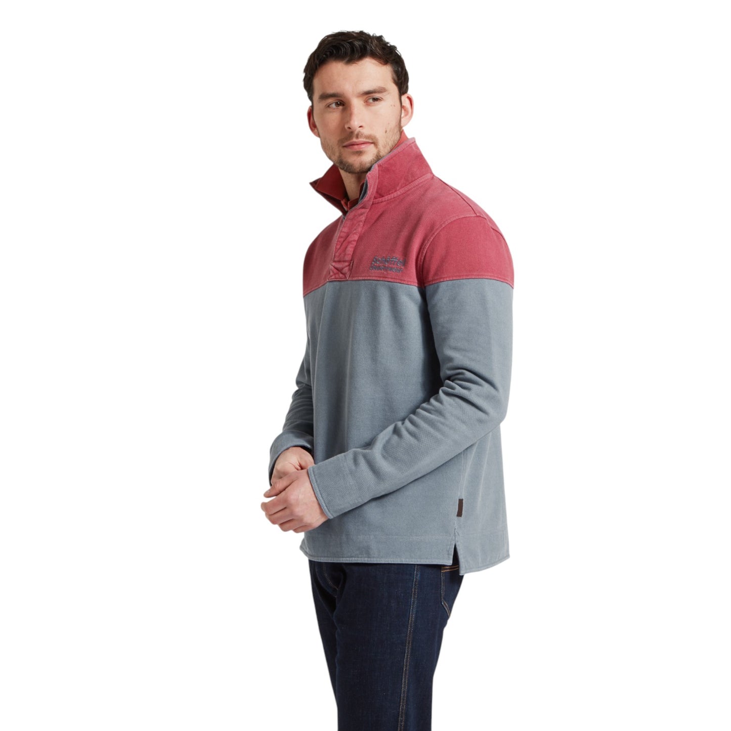 Schoffel Helford Heritage Sweatshirt Slate Red/ Dark Pigeon Blue