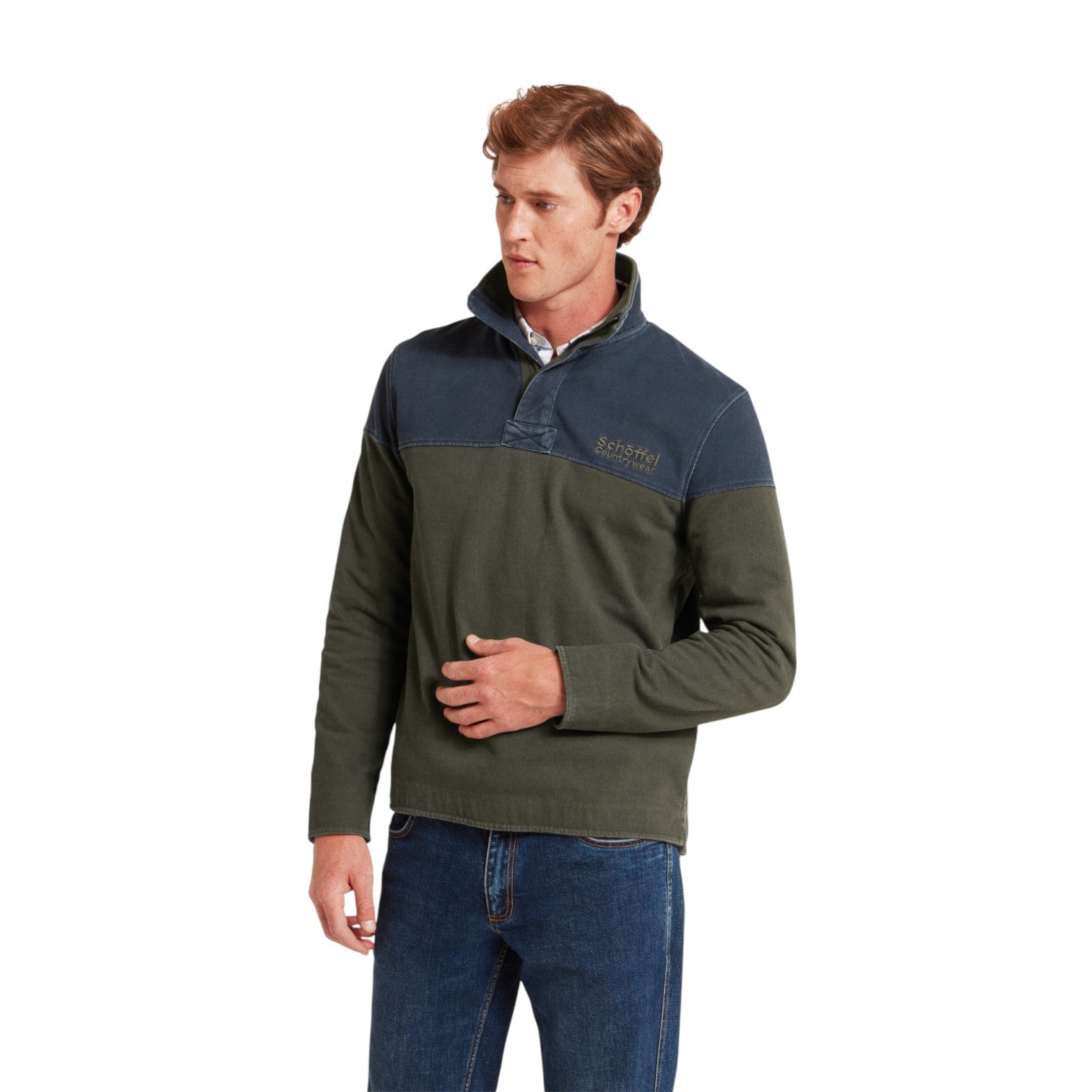 Schoffel Helford Heritage Sweatshirt Peat Green