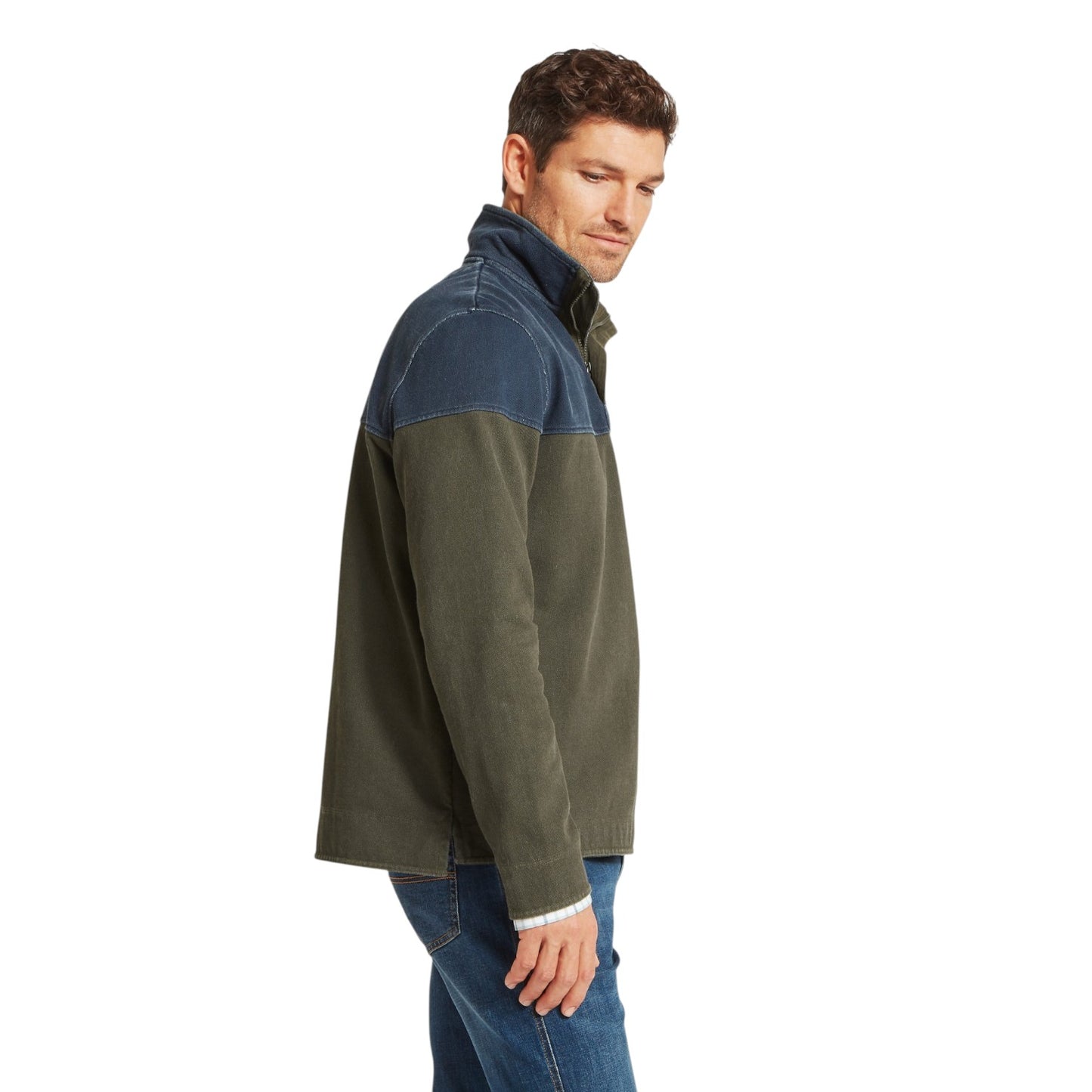 Schoffel Helford Heritage Sweatshirt Peat Green Ptarmingan