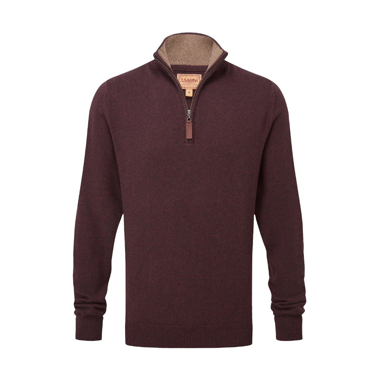 Brown sweater with a brown collar on a white background