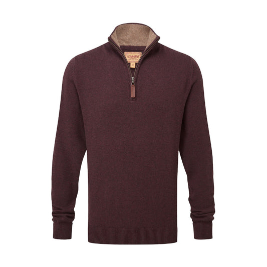 Brown sweater with a brown collar on a white background