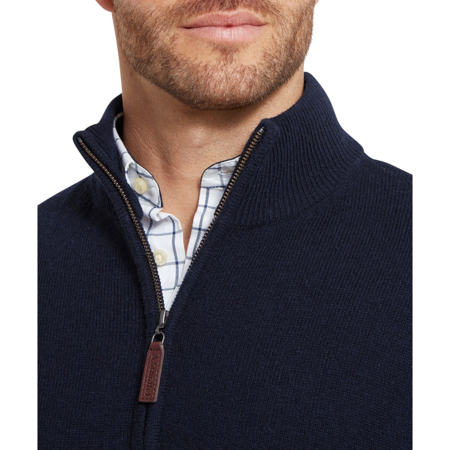 Schoffel Lewis Lambswool 1/4 Zip Jumper Navy