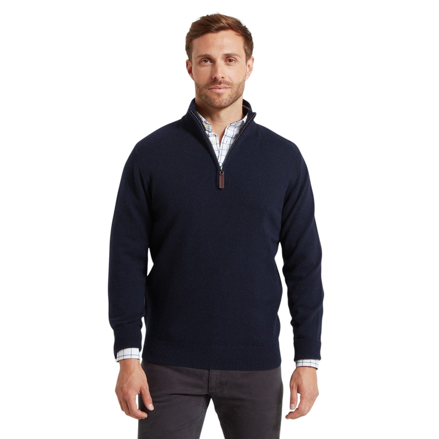 Schoffel Lewis Lambswool 1/4 Zip Jumper Navy