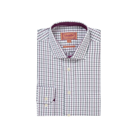 Schoffel Milton Tailored Shirt - Plum/Botanical Green