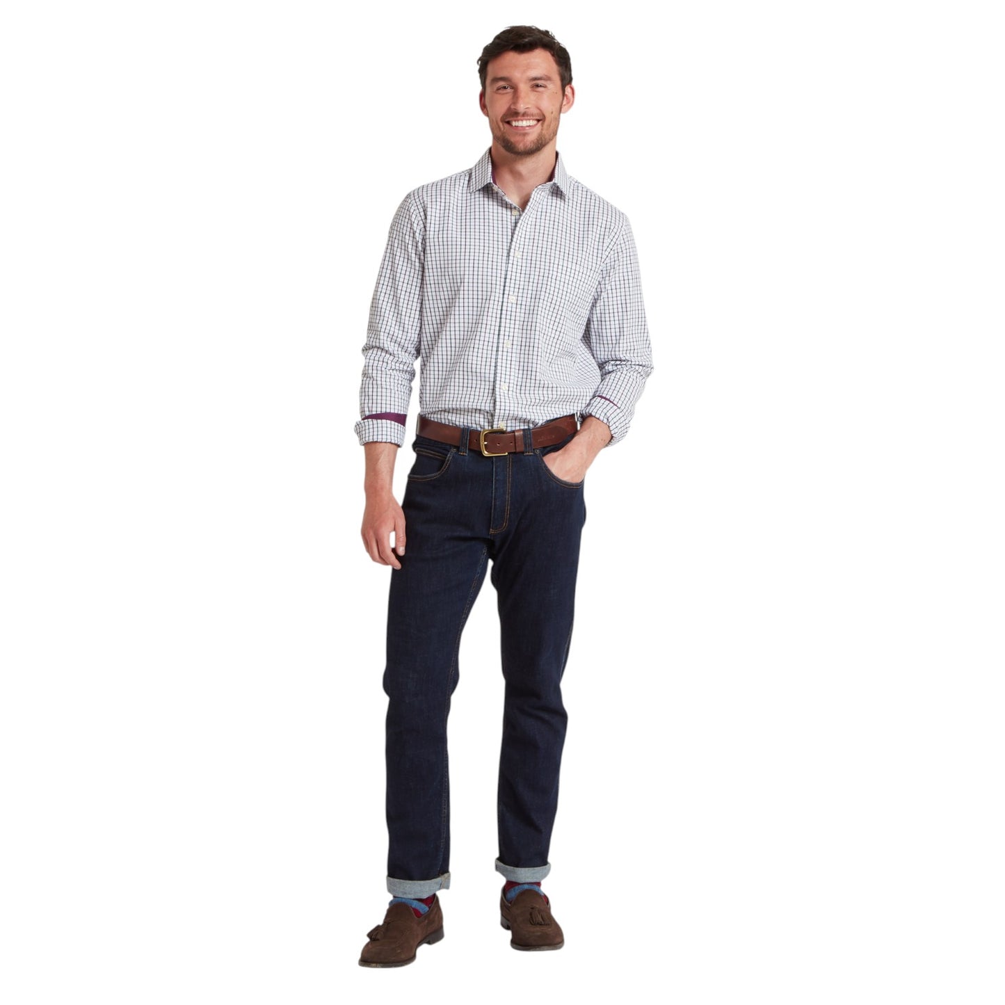 Schoffel Milton Tailored Shirt - Plum/Botanical Green