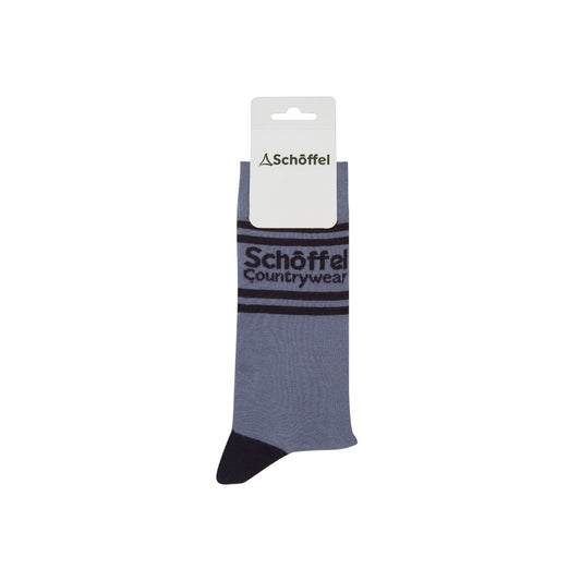 Schoffel Single Cotton Sock Pigeon Blue Retro