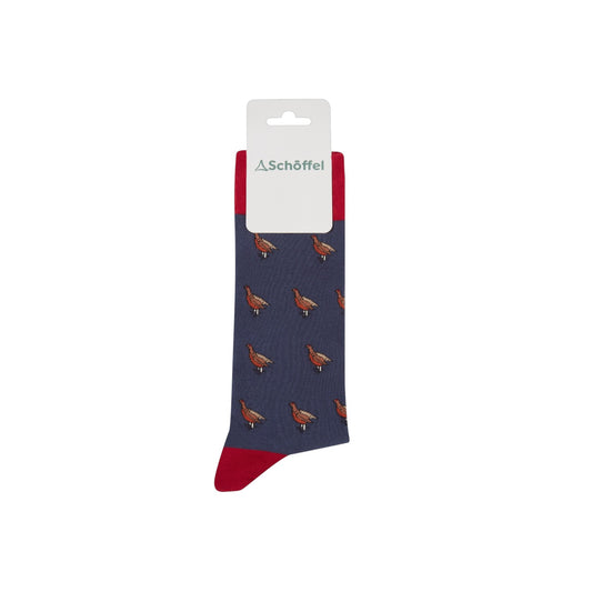 Schoffel Single Cotton Sock Vintage Navy Grouse