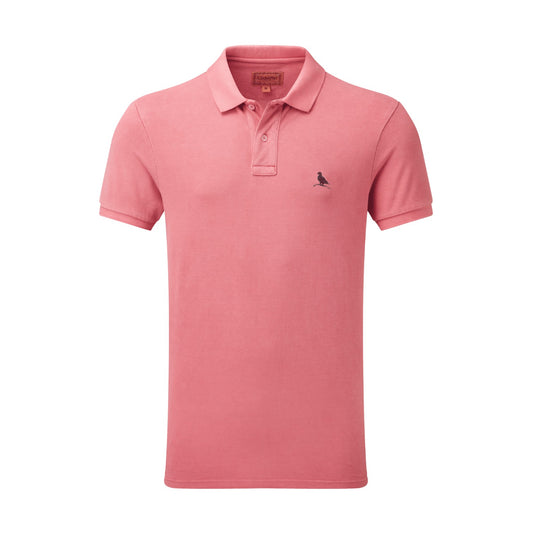 Schoffel St Ives Garment Dyed Polo Shirt Coral