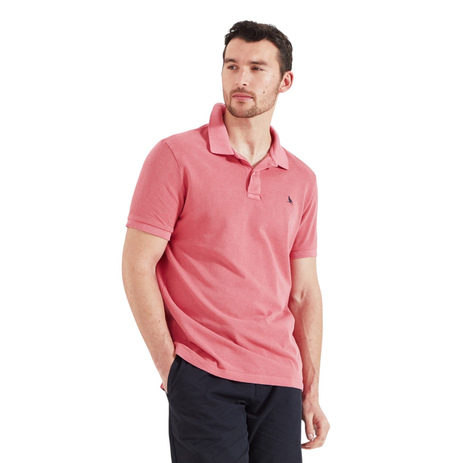 Schoffel St Ives Garment Dyed Polo Shirt Coral
