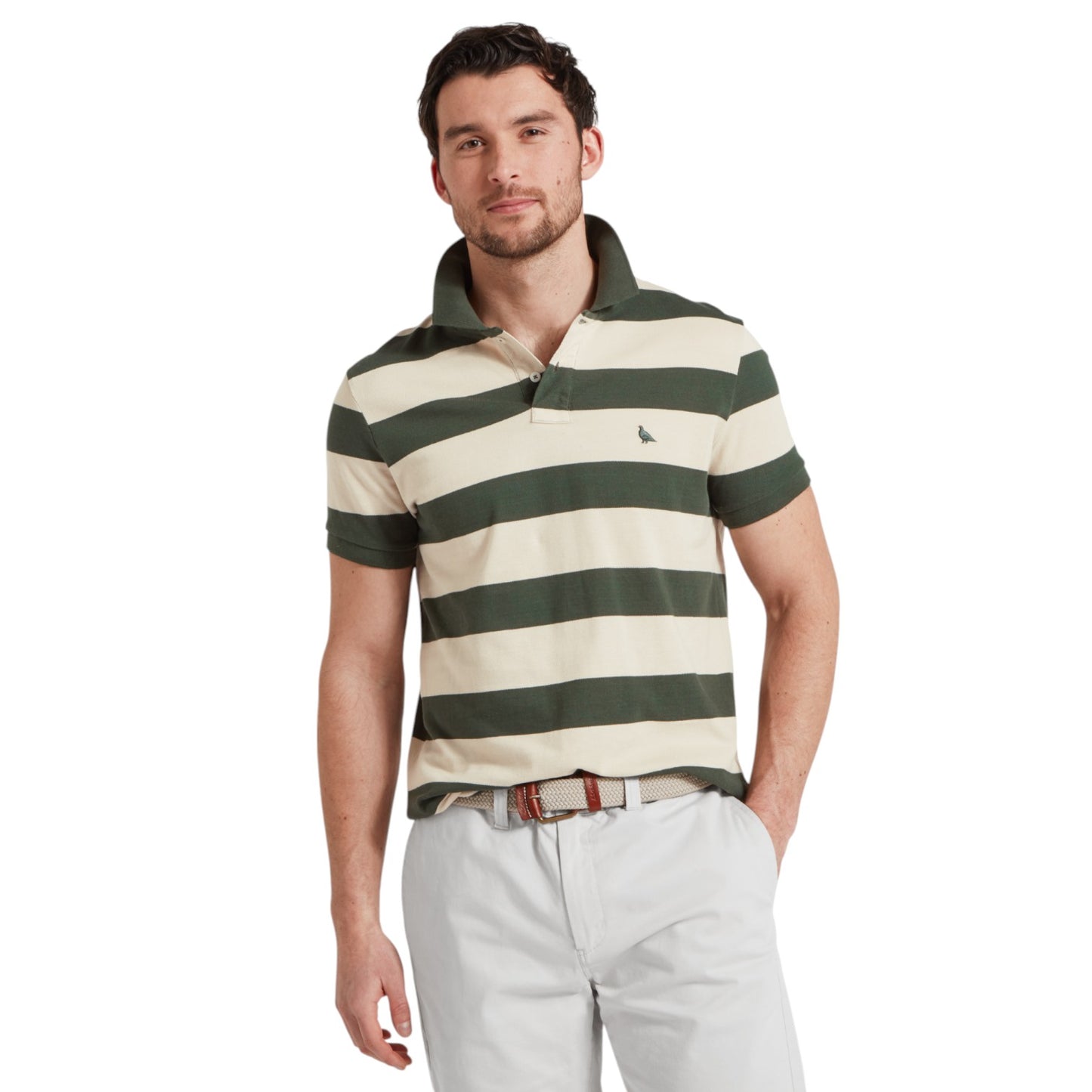 Schoffel St Ives Heritage Polo Shirt Green Stripe
