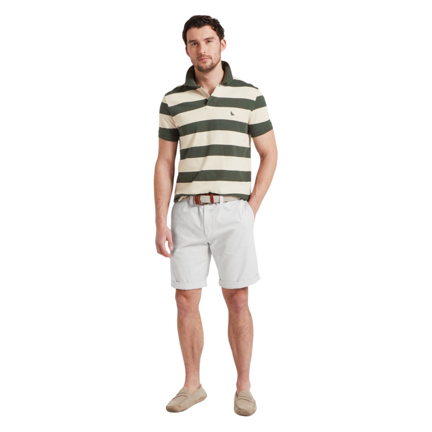 Schoffel St Ives Heritage Polo Shirt Green Stripe