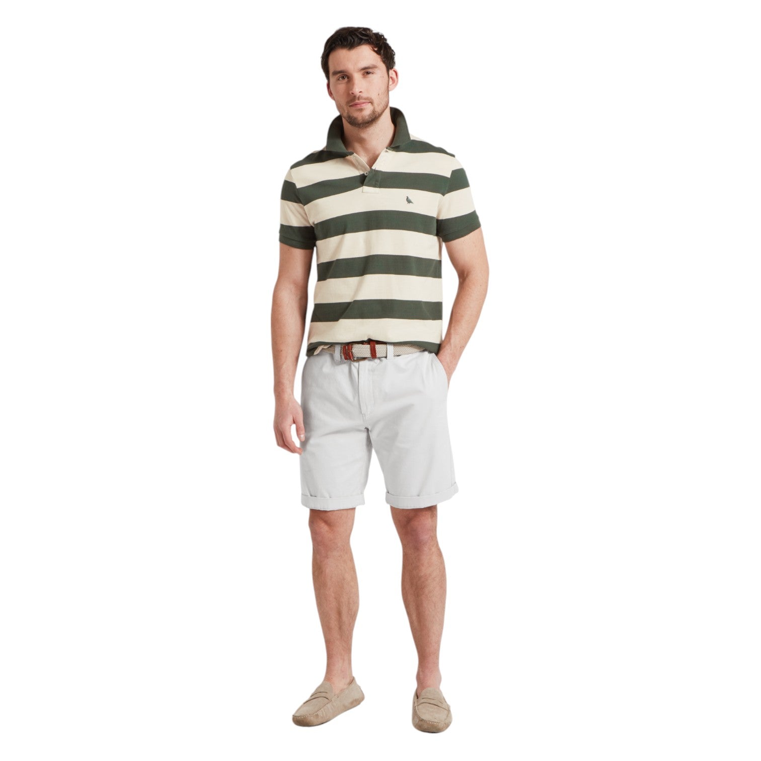 Schoffel St Ives Heritage Polo Shirt Green Stripe