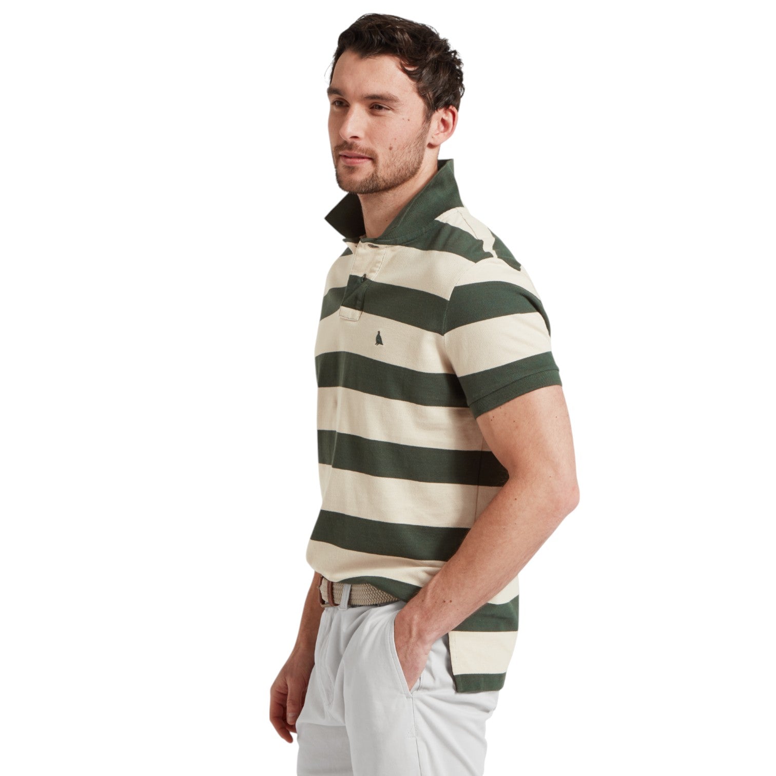 Schoffel St Ives Heritage Polo Shirt Green Stripe