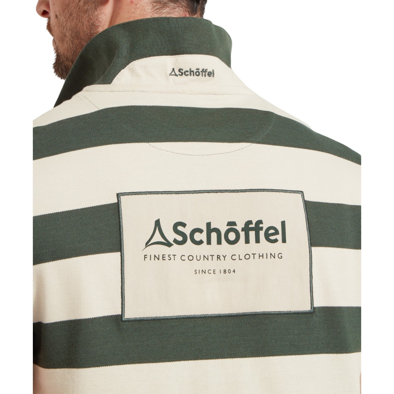 Schoffel St Ives Heritage Polo Shirt Green Stripe