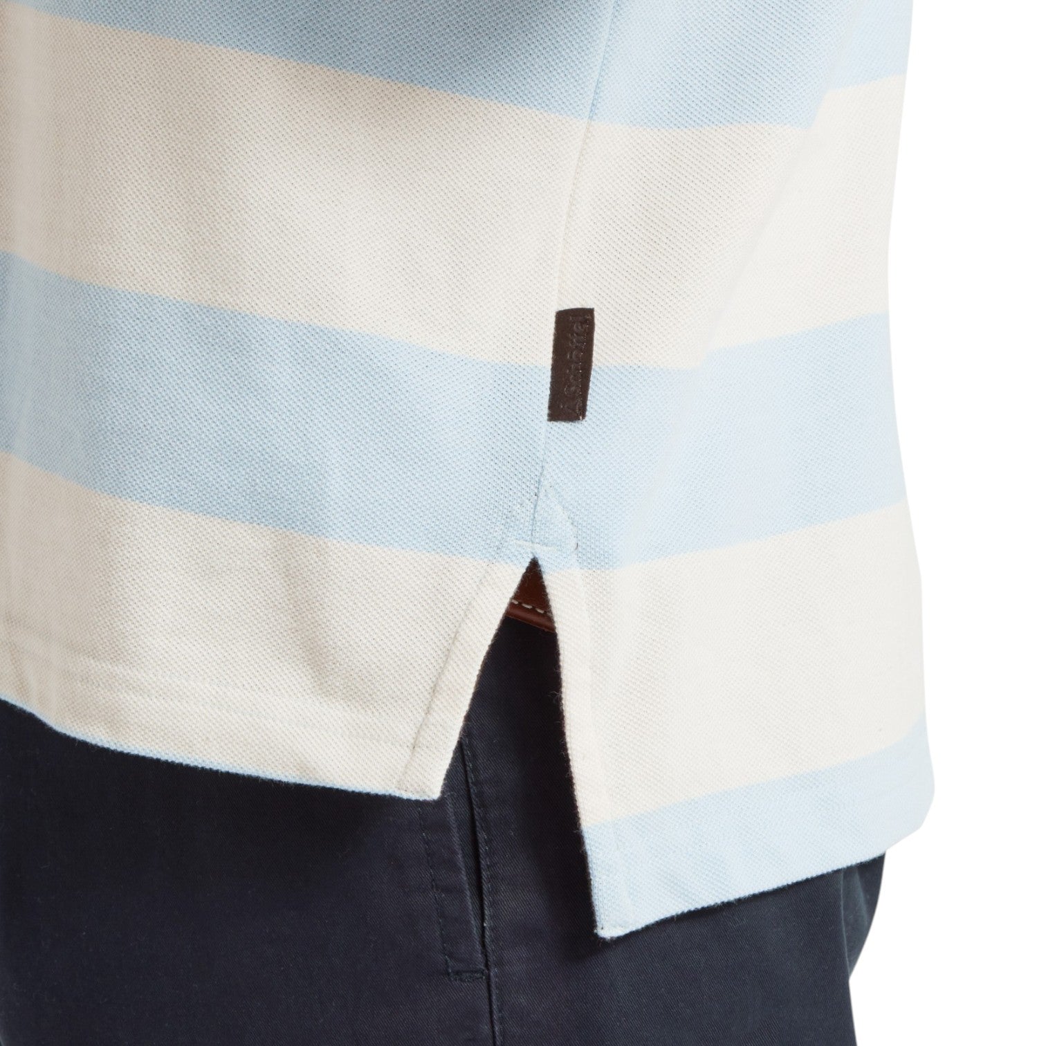 Schoffel St Ives Heritage Polo Shirt Pale Blue Stripe
