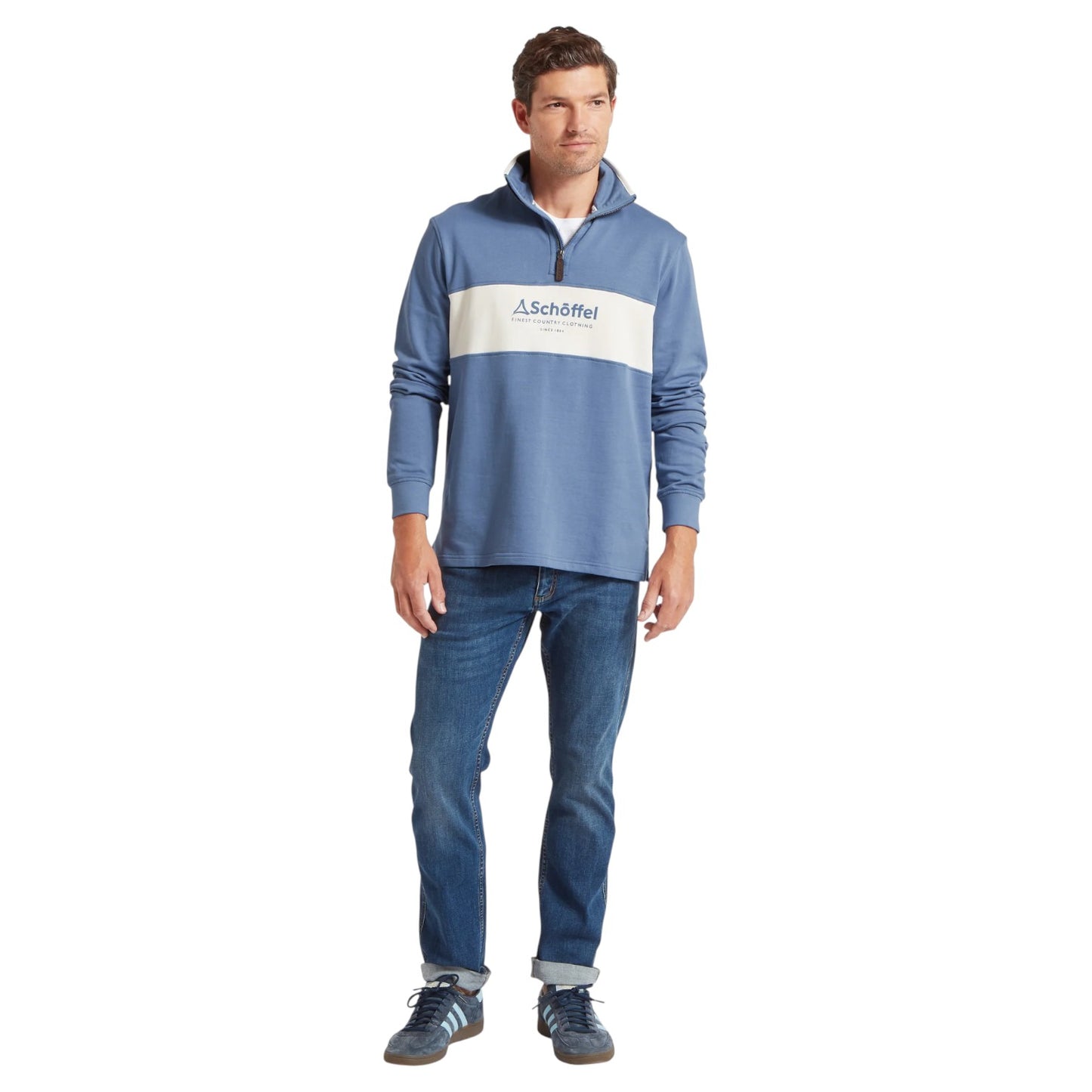 Schoffel Trencom 1/4 Zip Vintage Indigo/Stone
