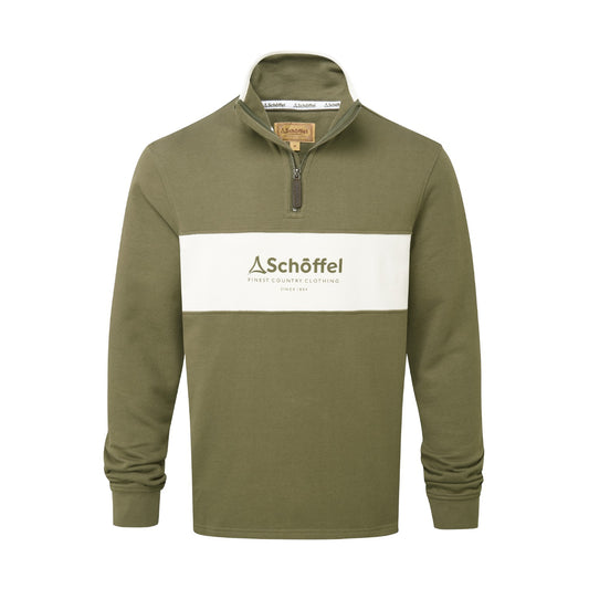 Schoffel Trencrom 1/4 Zip Dark Khaki Green
