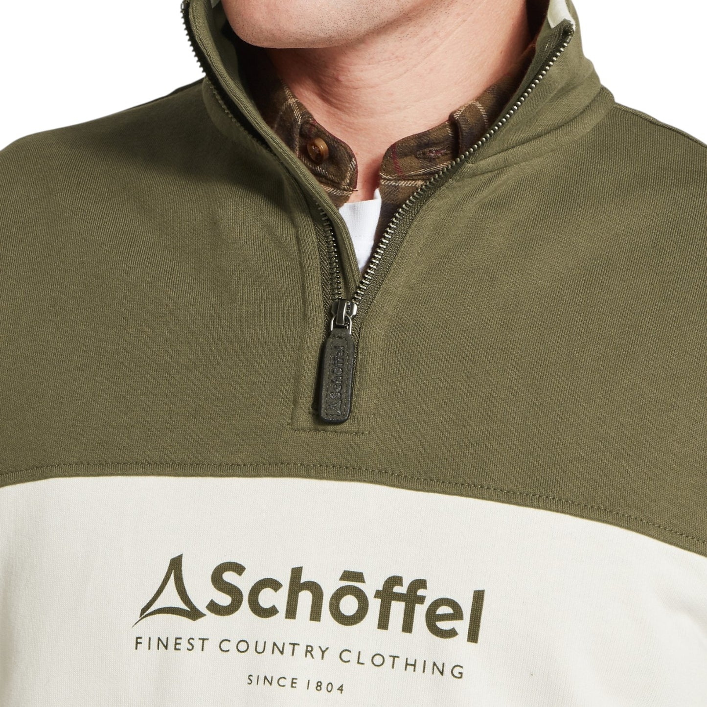 Schoffel Trencrom 1/4 Zip Dark Khaki Green