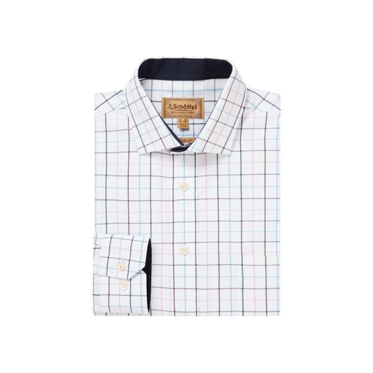 Schoffel Wells Tailored Shirt Wine/Navy Check