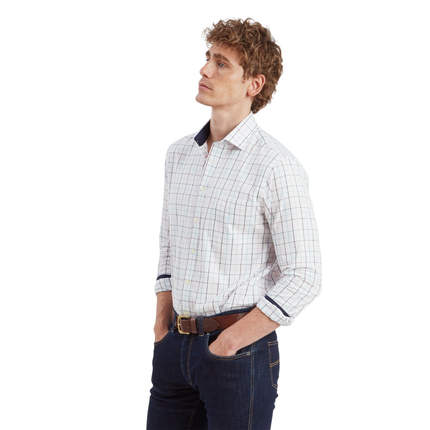 Schoffel Wells Tailored Shirt Wine/Navy Check