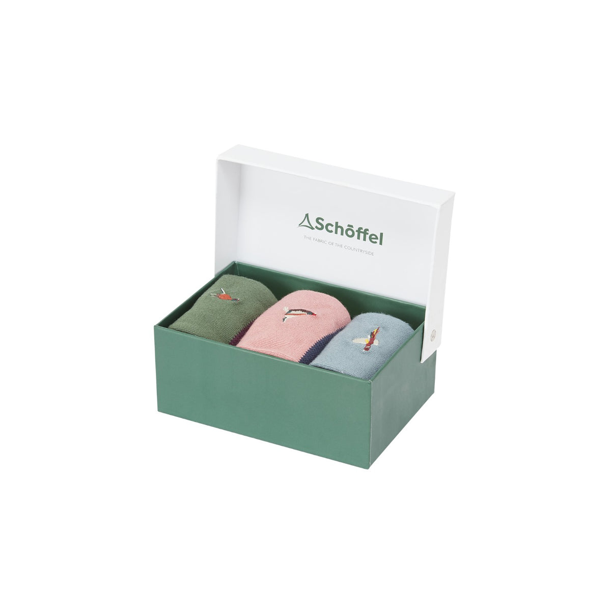 Schoffel Women's Bamboo Sock (Box Of 3) Loden Green Pheasant Mix