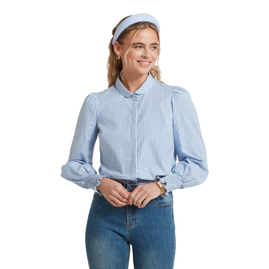 Schoffel Flora Gingham Shirt Denim Blue