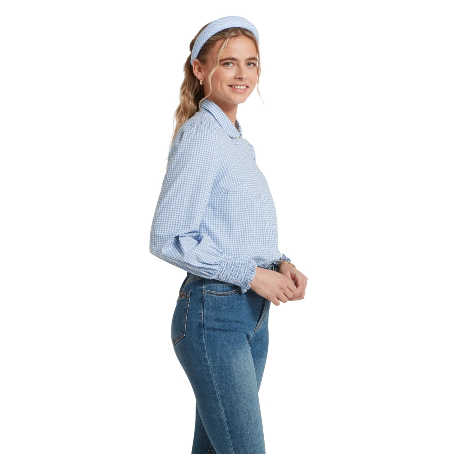 Schoffel Flora Gingham Shirt Denim Blue