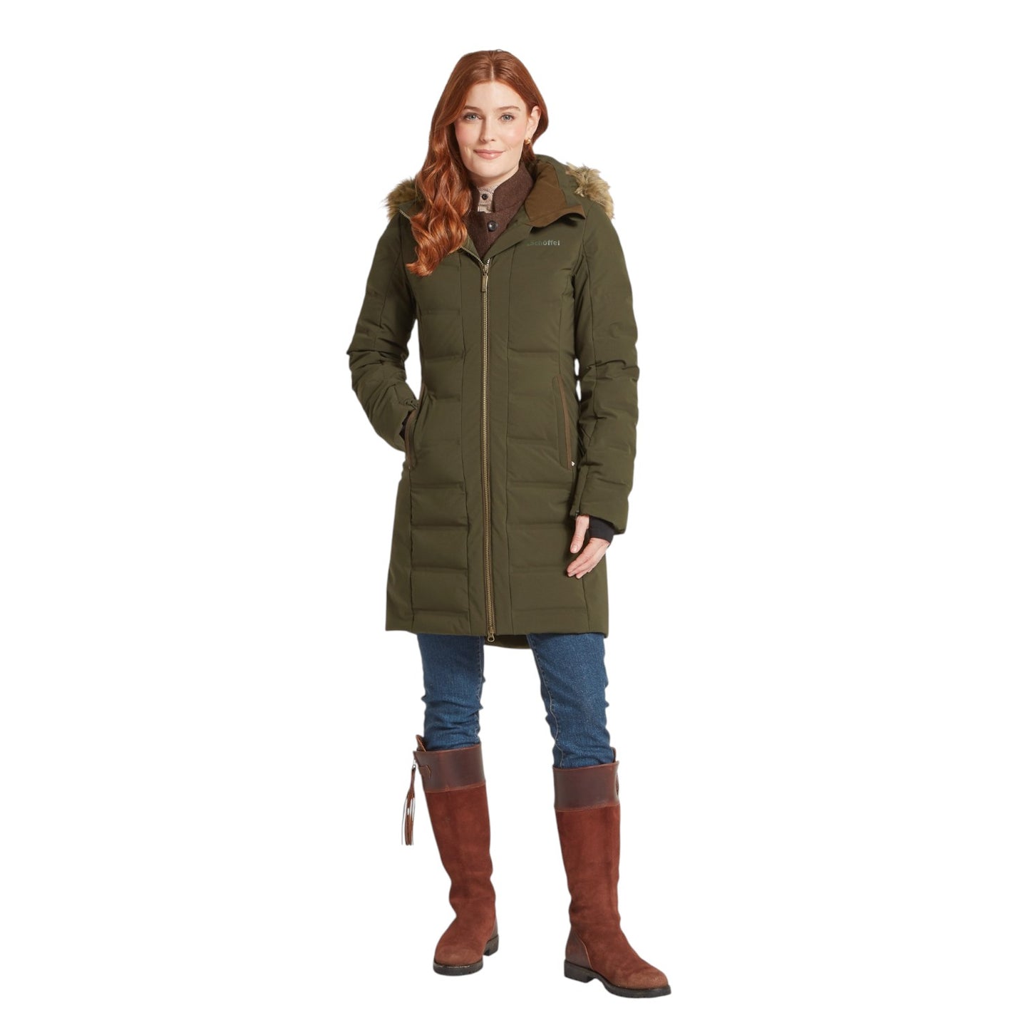 Schoffel Hurlingham Waterproof Down Coat Forest