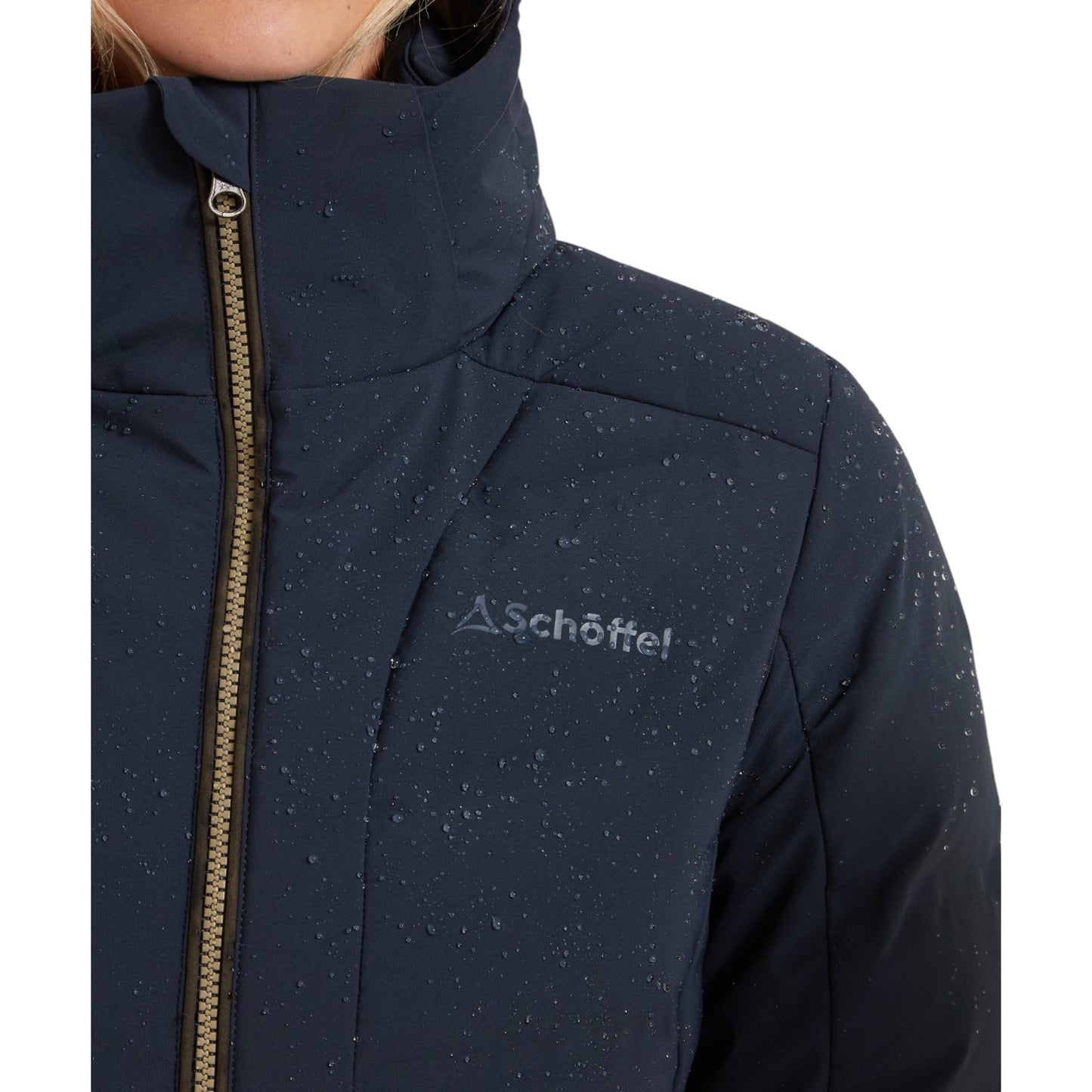 Schoffel Hurlingham Waterproof Down Coat Carbon Navy