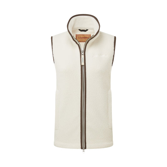 White vest with brown zipper on a white background